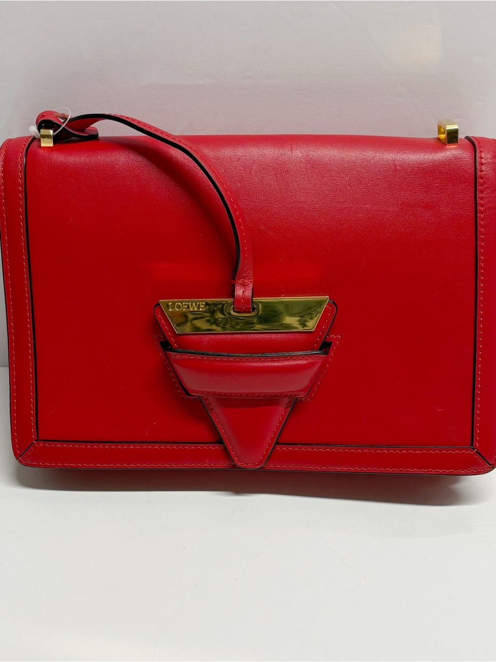 LOEWE Barcelona Red Leather Crossbody Shoulder Bag